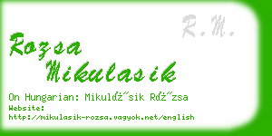 rozsa mikulasik business card